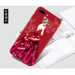 Female iphone 7/7 plus Transparent Silicone i7 red new case cover